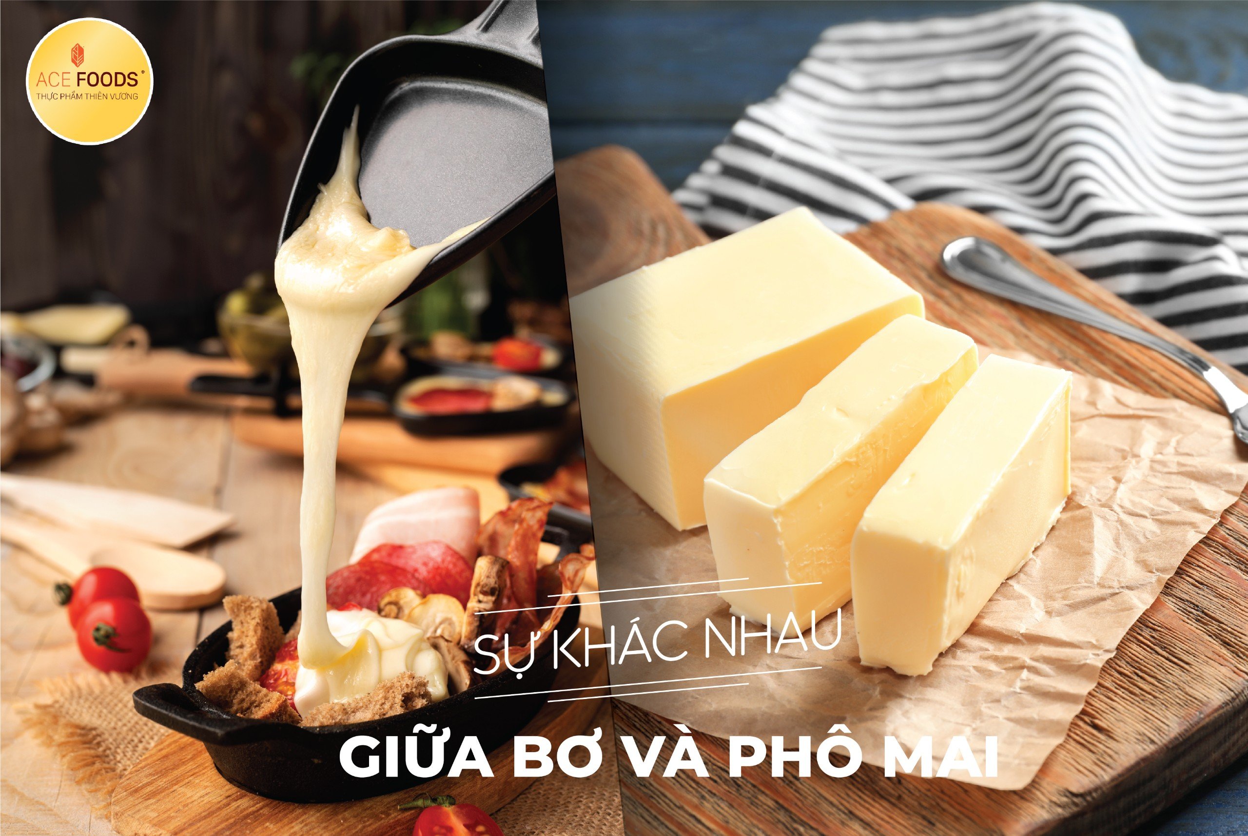 Sự khác nhau giữa bơ và phô mai