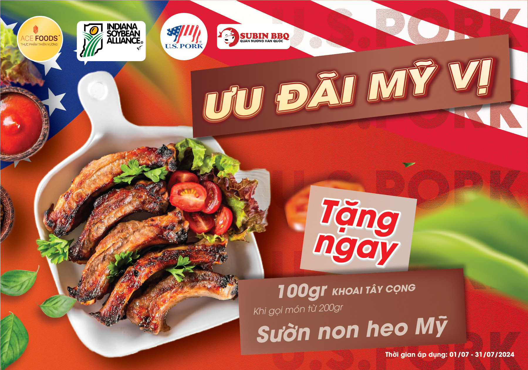 Sườn non heo Mỹ đã có mặt tại hệ thống nhà hàng Subin