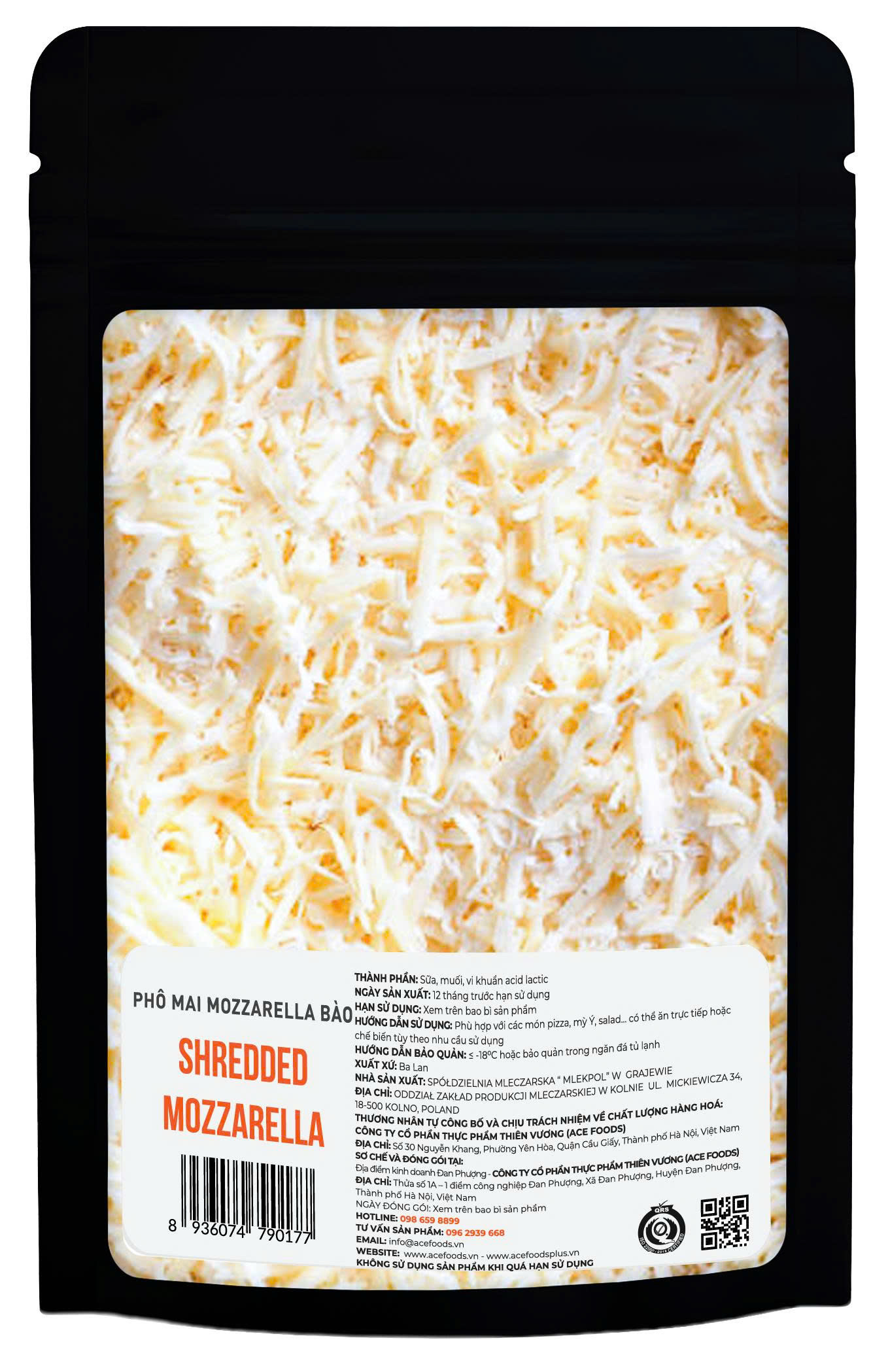 PHÔ MAI MOZZARELLA BÀO BA LAN 500G 1