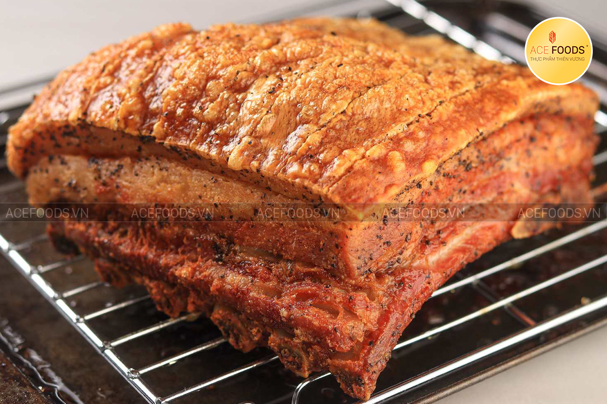 Ba chỉ heo Nga có da có xương quay giòn bì giòn tan