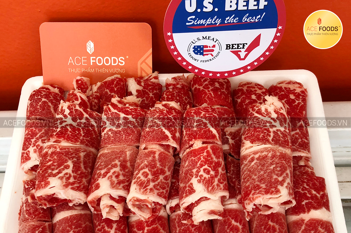 Sườn bò Mỹ rút xương Black Angus thái lát nhúng lẩu rất tiện lợi